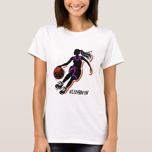 Camiseta personalizada de Chica de baloncesto (Anverso)