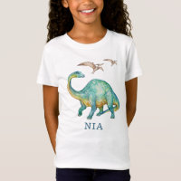 Camiseta personalizada de Chica de Dinosaurio Bron