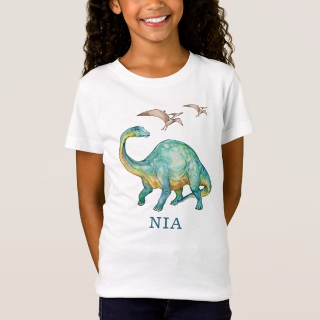 Camiseta personalizada de Chica de Dinosaurio Bron (Anverso)