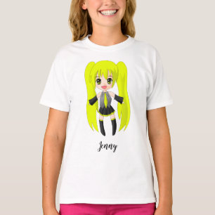 Camiseta personalizada de chica rubia de anime lin