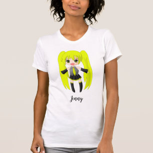 Camiseta personalizada de chica rubia de anime lin