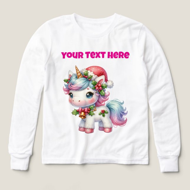 Camiseta personalizada de Chicas de unicornio (Diseño frontal)