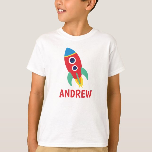 Camiseta personalizada de cohete espacial (Anverso)