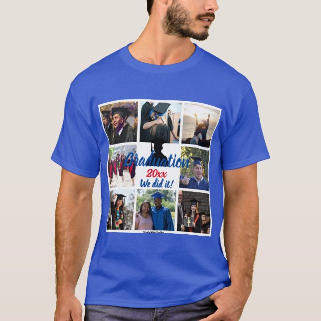 Camiseta personalizada de Collage de fotos de grad (Anverso)