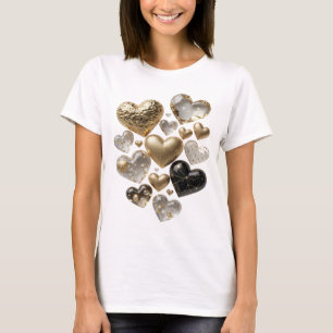 Camiseta personalizada de corazones de piedras pre