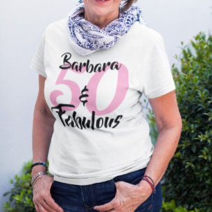 Camiseta personalizada de cumpleaños 50 y fabulosa