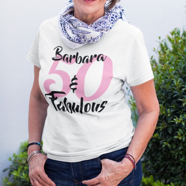Camiseta personalizada de cumpleaños 50 y fabulosa (Subido por el creador)