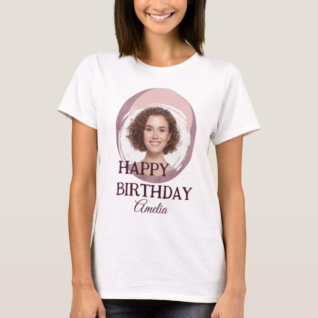 Camiseta personalizada de cumpleaños con foto - Pe (Anverso)