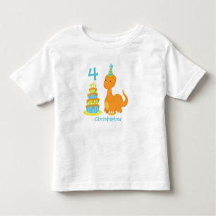 Camiseta personalizada de cumpleaños de dinosaurio