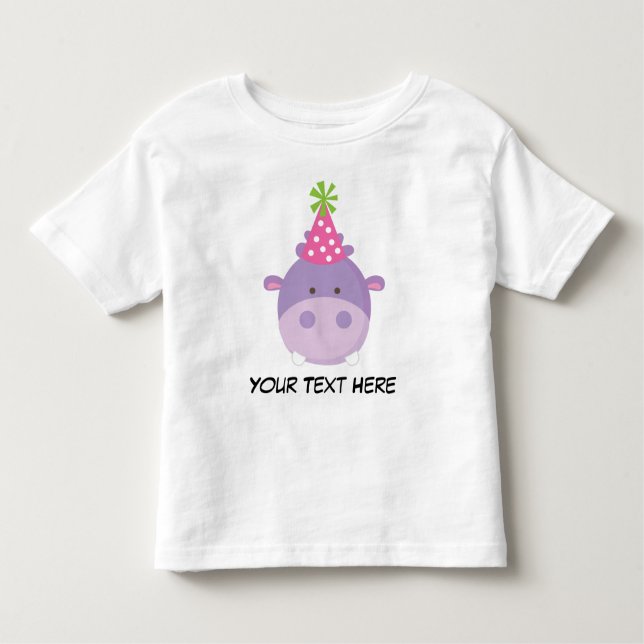 Camiseta Personalizada De Cumpleaños De Hippo Para (Anverso)
