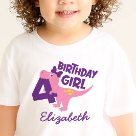 Camiseta personalizada de cumpleaños de niña de 4 