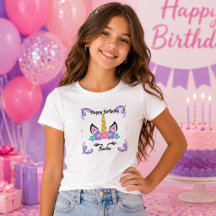 Camiseta personalizada de cumpleaños feliz de unic
