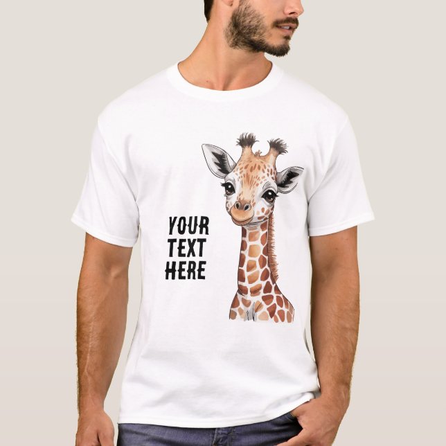 Camiseta personalizada de Cute Giraffe (Anverso)