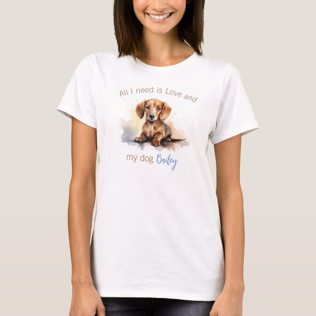 Camiseta personalizada de Dachshund (Anverso)