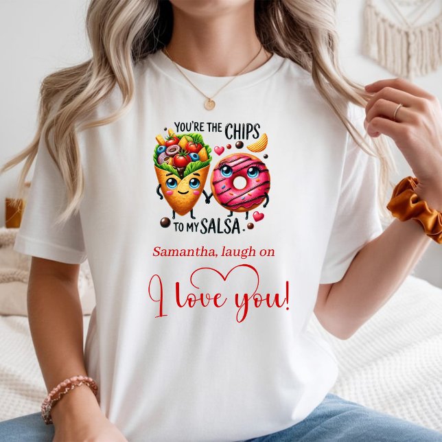 Camiseta Personalizada de Dibujos Animados de Comi (Custom Name Cartoon Food Sweet Love Gift T Shirt)
