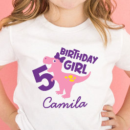 Camiseta personalizada de dinosaurio de cumpleaños