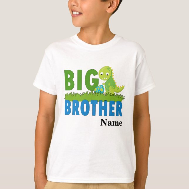 Camiseta personalizada de dinosaurio de hermano ma (Anverso)