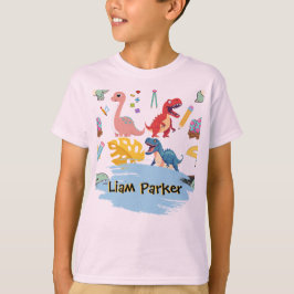 Camiseta personalizada de dinosaurio en acuarela p