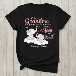 Camiseta personalizada de elefante para abuela