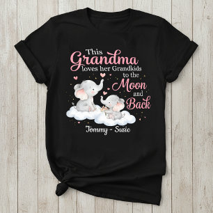 Camiseta personalizada de elefante para abuela