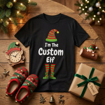 Camiseta personalizada de elfo, Camiseta de Navida