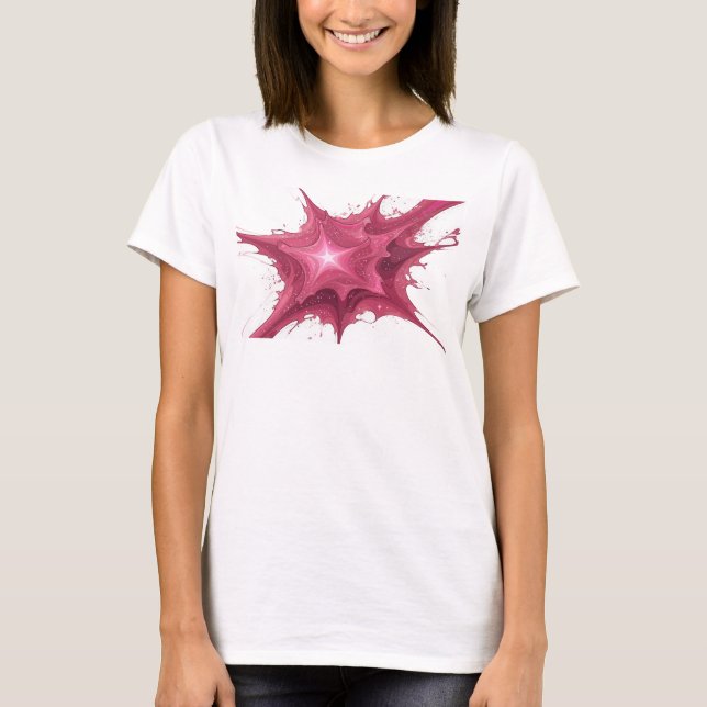 Camiseta personalizada de estrellas abstractas roj (Anverso)