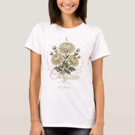 Camiseta Personalizada de Flor de Cumpleaños de Cr