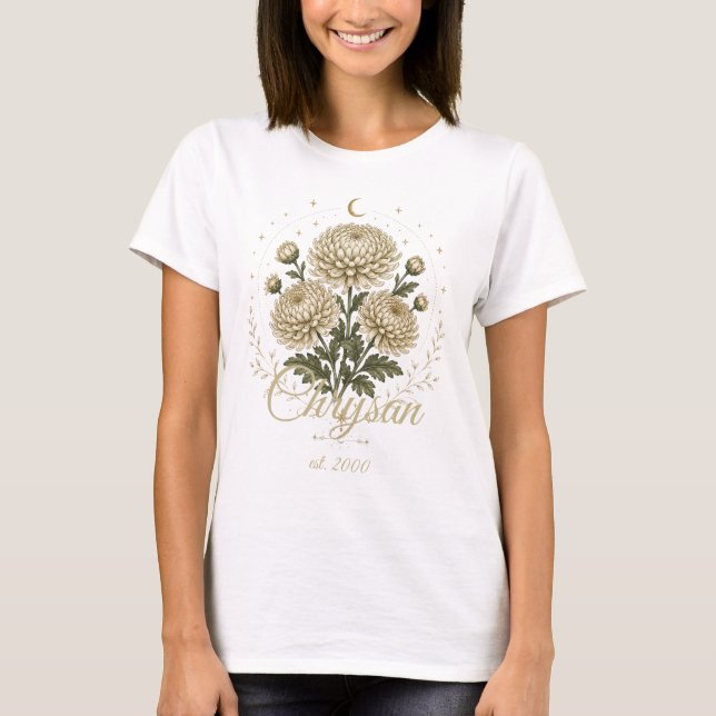 Camiseta Personalizada de Flor de Cumpleaños de Cr (Anverso)