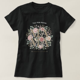 Camiseta personalizada de flores para mamá con nom