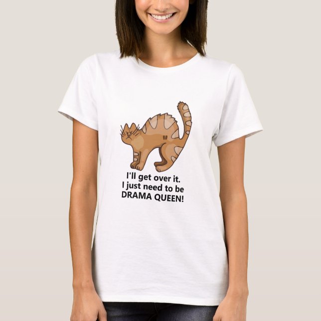 Camiseta personalizada de gato dramático con mensa (Anverso)