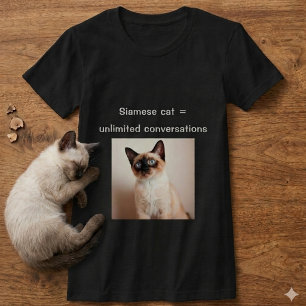 Camiseta Personalizada de Gato Siamés Regalo de Fo