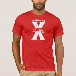 Camiseta personalizada de generación X, roja y bla
