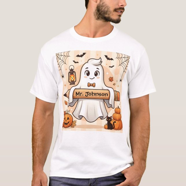Camiseta personalizada de Halloween de fantasma pa (Anverso)
