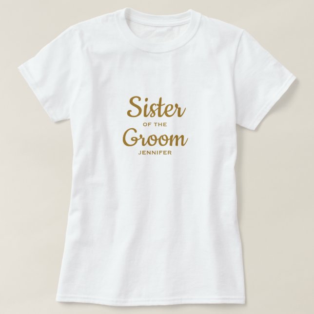 Camiseta personalizada de hermana del novio (Diseño del anverso)
