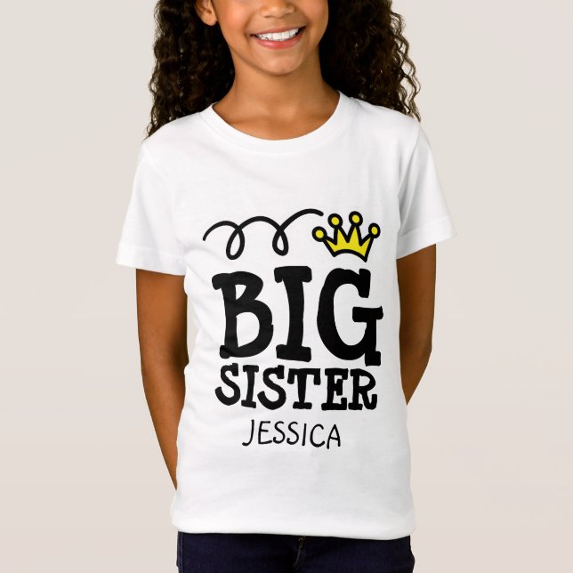 Camiseta personalizada de hermana mayor para herma (Anverso)