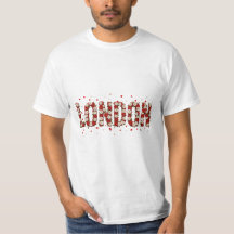 Camiseta personalizada de Londres floral roja eleg