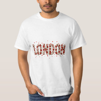Camiseta personalizada de Londres floral roja eleg