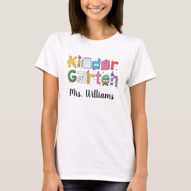 Camiseta Personalizada de Maestra de Jardín de Inf (Anverso)