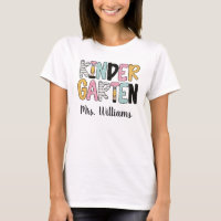 Camiseta Personalizada de Maestra de Kindergarten,