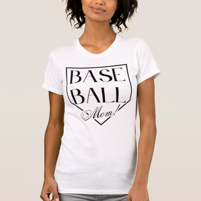 Camiseta Personalizada de Mamá de Béisbol Día de J (Anverso)