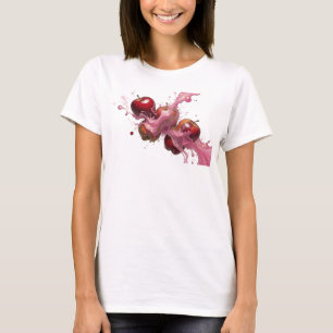 Camiseta personalizada de manzana abstracta rosa c