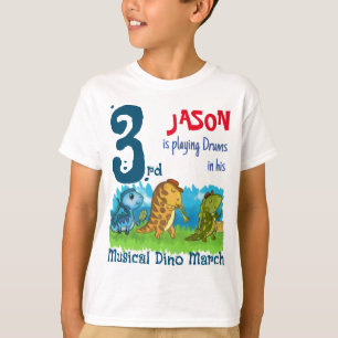 Camiseta personalizada de marcha musical de dinosa