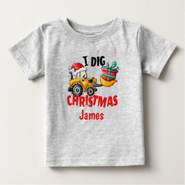 Camiseta personalizada de Navidad con excavadora