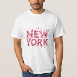 Camiseta personalizada de Nueva York con flores ro
