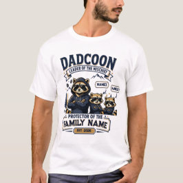 Camiseta Personalizada de Papá Mapache con 2 Niños