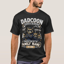 Camiseta Personalizada de Papá Mapache con 3 Niños