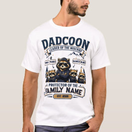 Camiseta Personalizada de Papá Mapache con 4 Niños
