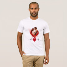 Camiseta personalizada de pareja romántica con cor