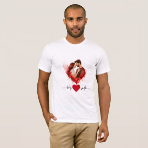 Camiseta personalizada de pareja romántica con cor