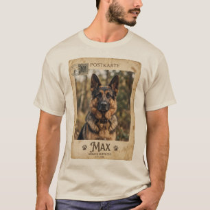 Camiseta personalizada de pastor alemán vintage